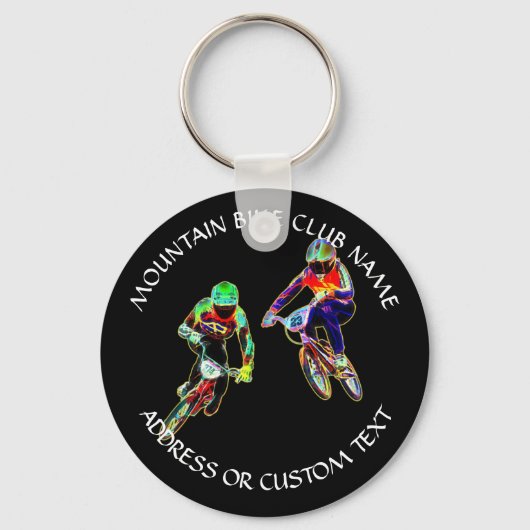 Cross Mountain Bike Club Bicycle Rider Bike Racer Schlüsselanhänger (Vorderseite)