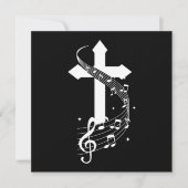Cross Musiknotens Musician Singer Gesang Geschenk Einladung (Vorderseite)