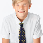 Cross Navy Blue Imitate Gold Muster Erste Kommune Krawatte