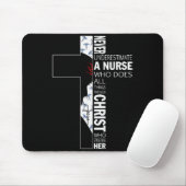 Cross Never Underestimate A Nurse Christ Bibles Je Mousepad (Mit Mouse)