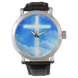 Cross of Light Jesus Christ Customizable Christian Armbanduhr