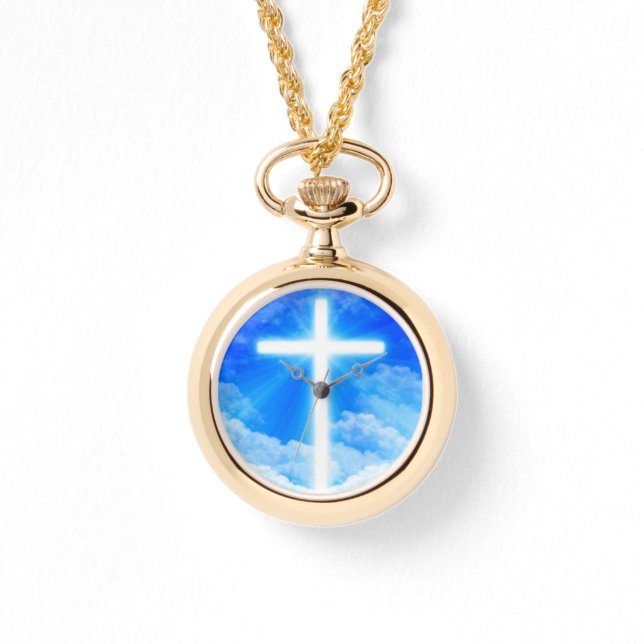Cross of Light Jesus Christ Customizable Christian Armbanduhr (Vorderseite)