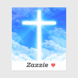 Cross of Light Jesus Christ Customizable Christian Aufkleber