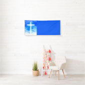 Cross of Light Jesus Christ Customizable Christian Banner (Insitu)