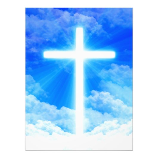 Cross of Light Jesus Christ Customizable Christian Fotodruck (Vorne)