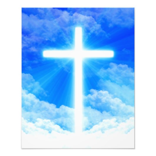Cross of Light Jesus Christ Customizable Christian Fotodruck (Vorne)