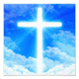 Cross of Light Jesus Christ Customizable Christian Fotodruck