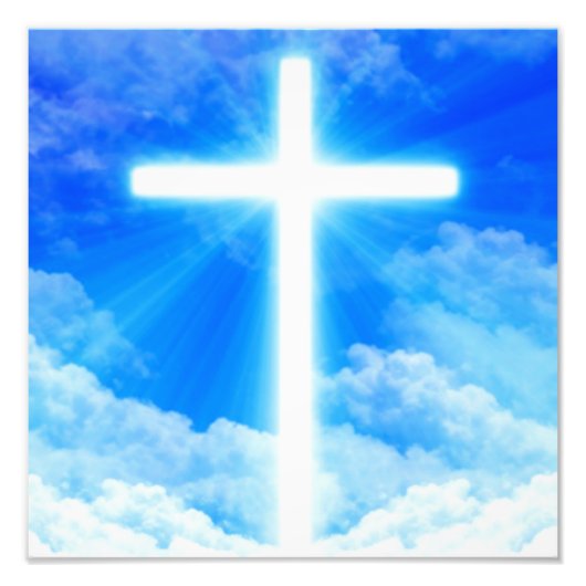 Cross of Light Jesus Christ Customizable Christian Fotodruck (Vorne)
