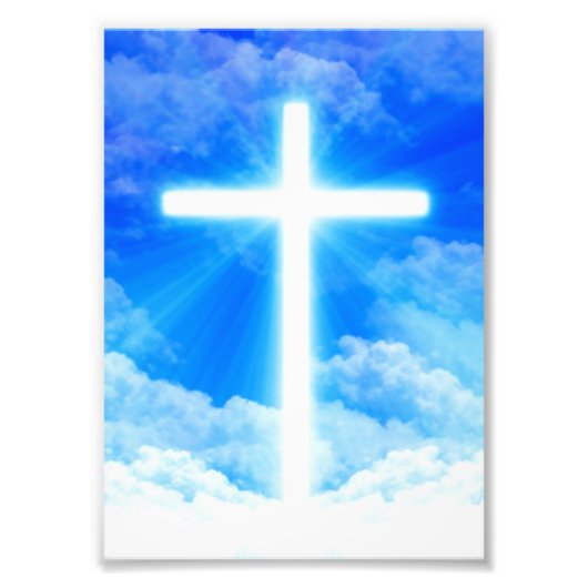 Cross of Light Jesus Christ Customizable Christian Fotodruck (Vorne)