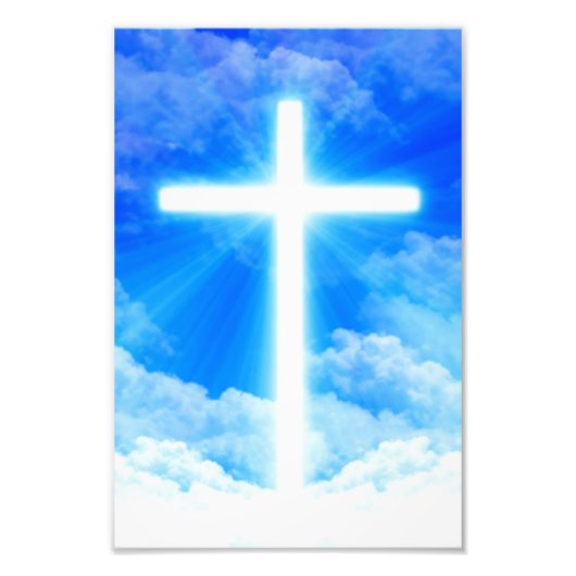 Cross of Light Jesus Christ Customizable Christian Fotodruck (Vorne)