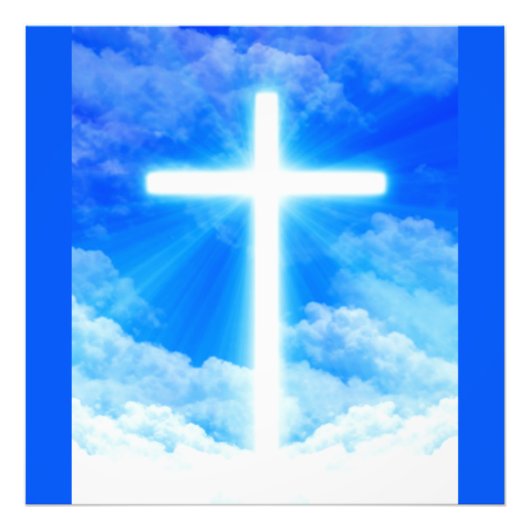 Cross of Light Jesus Christ Customizable Christian Fotodruck (Vorne)