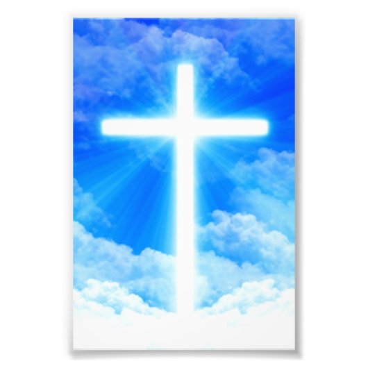 Cross of Light Jesus Christ Customizable Christian Fotodruck (Vorne)