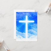 Cross of Light Jesus Christ Customizable Christian Karte (Vorderseite/Rückseite Beispiel)