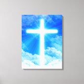 Cross of Light Jesus Christ Customizable Christian Leinwanddruck (Vorderseite)