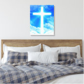 Cross of Light Jesus Christ Customizable Christian Leinwanddruck (Insitu (Schlafzimmer))