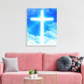 Cross of Light Jesus Christ Customizable Christian Leinwanddruck (Insitu (Wohnzimmer))