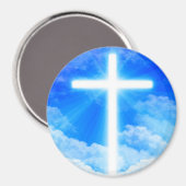 Cross of Light Jesus Christ Customizable Christian Magnet (Vorderseite/Rückseite)