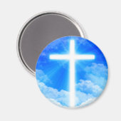 Cross of Light Jesus Christ Customizable Christian Magnet (Vorderseite/Rückseite)