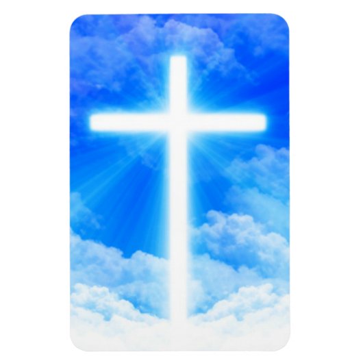 Cross of Light Jesus Christ Customizable Christian Magnet (Vertikal)