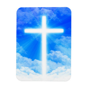 Cross of Light Jesus Christ Customizable Christian Magnet