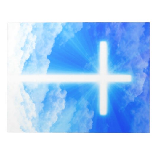 Cross of Light Jesus Christ Customizable Christian Notizblock (Vorderseite)