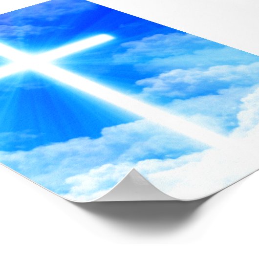 Cross of Light Jesus Christ Customizable Christian Poster (Ecke)