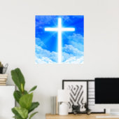 Cross of Light Jesus Christ Customizable Christian Poster (Heimbüro)
