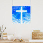 Cross of Light Jesus Christ Customizable Christian Poster (Küche)