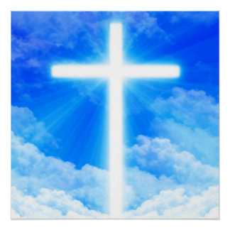 Cross of Light Jesus Christ Customizable Christian Poster