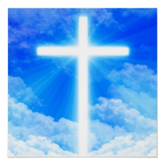 Cross of Light Jesus Christ Customizable Christian Poster (Vorderseite)