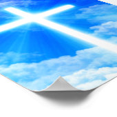 Cross of Light Jesus Christ Customizable Christian Poster (Ecke)