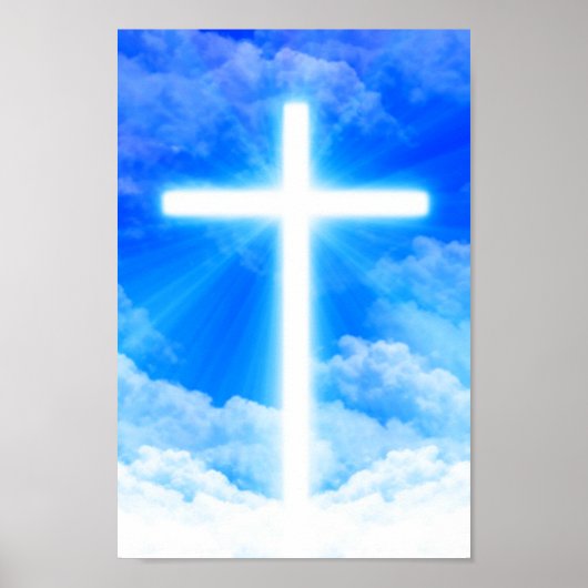 Cross of Light Jesus Christ Customizable Christian Poster (Vorne)