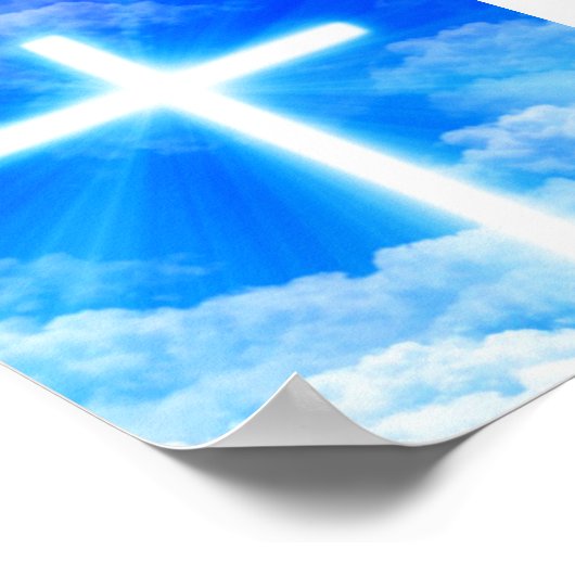 Cross of Light Jesus Christ Customizable Christian Poster (Ecke)