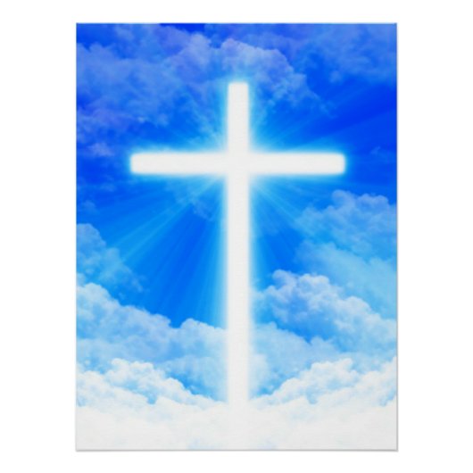 Cross of Light Jesus Christ Customizable Christian Poster (Vorderseite)