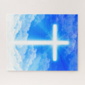 Cross of Light Jesus Christ Customizable Christian Puzzle (Horizontal)