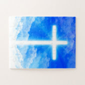 Cross of Light Jesus Christ Customizable Christian Puzzle (Horizontal)