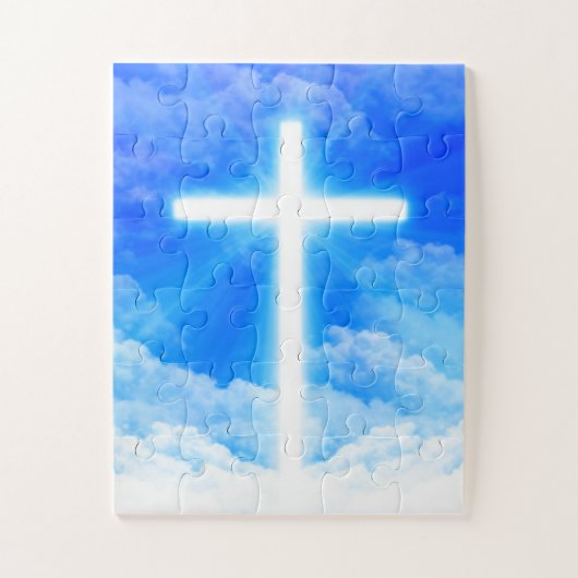 Cross of Light Jesus Christ Customizable Christian Puzzle (Vertikal)
