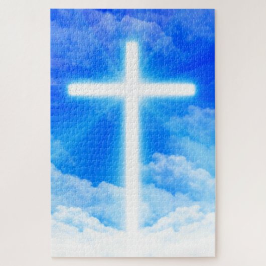 Cross of Light Jesus Christ Customizable Christian Puzzle (Vertikal)