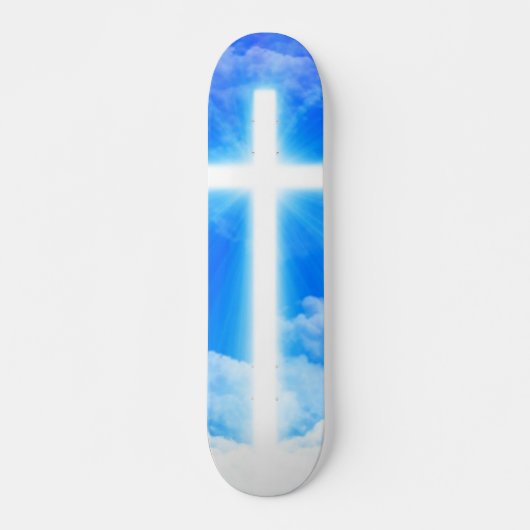 Cross of Light Jesus Christ Customizable Christian Skateboard (Vorne)