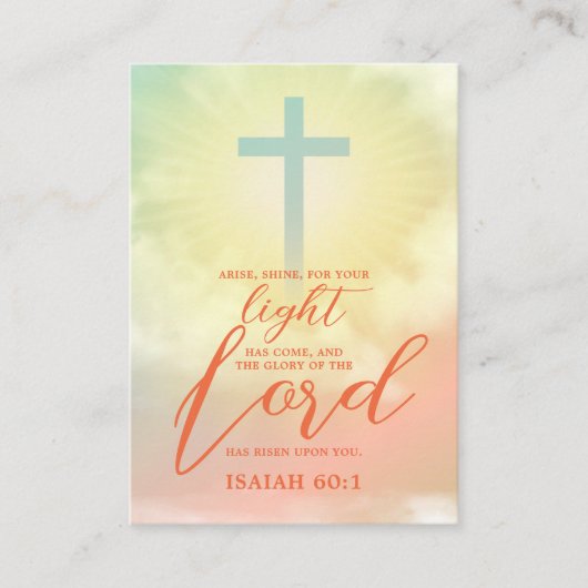 Cross Ombre Sky Clouds Lesezeichen Scripture Bibel Hinweiskarte (Vorderseite)