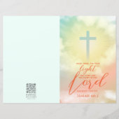 Cross Ombre Sky Clouds Scripting Church Bulletin (Vorderseite)
