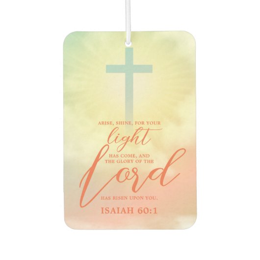 Cross Ombre Sky Clouds Scripture Bibel Autolufterfrischer (Vorderseite)