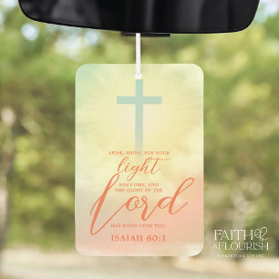Cross Ombre Sky Clouds Scripture Bibel Autolufterfrischer