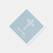 Cross on Steel Blue Religious Serviette (Ecke)