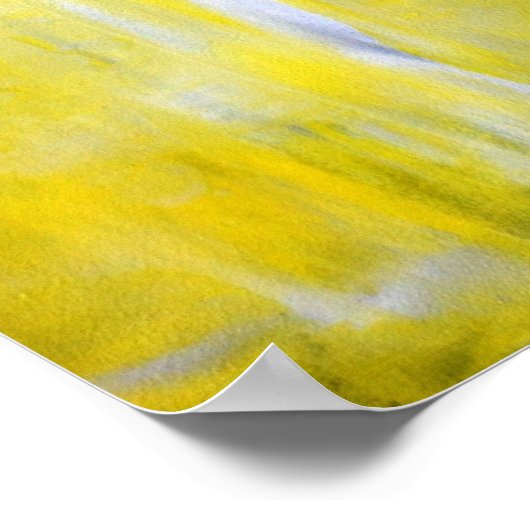 "Cross Over" Graue und gelbe Abstrakte Kunst Poster (Ecke)