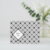 Cross Pattern Vielen Dank Schwarz-weiße Postkarten (Stehend Vorderseite)