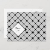 Cross Pattern Vielen Dank Schwarz-weiße Postkarten (Vorne/Hinten)