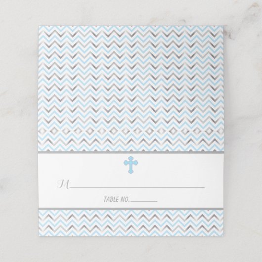 Cross Platzkarte Blue & Silver (Außenseite Aufgefaltet)