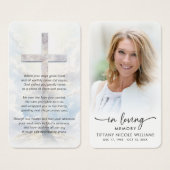 Cross Poem Photo Funeral Memorial Prayer Card (Vorne & Hinten)