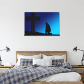 Cross Prayer Banner Leinwanddruck (Insitu (Schlafzimmer))